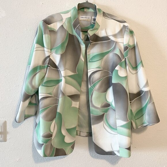 Alfred Dunner Mandarin collar blazer with pockets - Picture 1 of 4